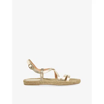 Lk Bennett Womens  Indie Metallic-leather Sandals