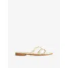 Lk Bennett Tianey Tubular Strap Slide Sandal In Gol-pale Gold
