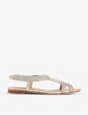 Lk Bennett Renee Open-toe Woven Sandals In Gold
