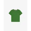 Lk Bennett Womens Vita Contrast-trim Cotton-jersey T-shirt Gre-green In Gre-green