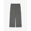 Lk Bennett Rosalind Pinstripe Crop Cargo Pants In Gry-grey