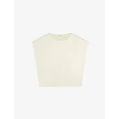 Lk Bennett Womens Lena Short-sleeved Satin Top Bla-cream
