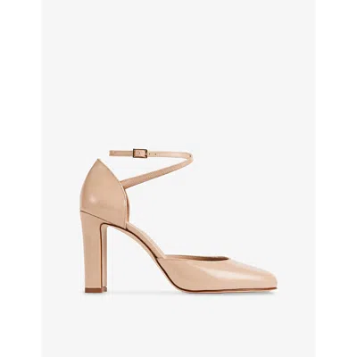Lk Bennett Womens Adaline Patent-leather Heeled Court Shoes Nat-nud In Nat-nude