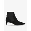 Lk Bennett Womens Bla-black Adya Contrast-panel Suede Heeled Ankle Boots In Bla-black