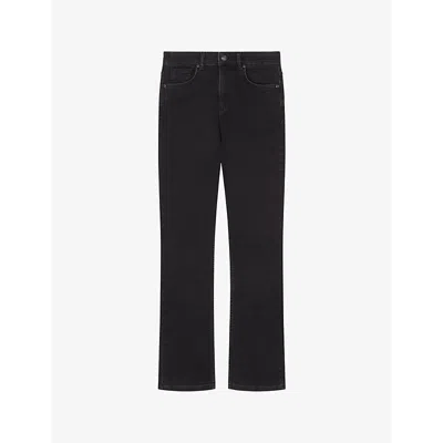 Lk Bennett Womens Bla-black Alice Straight-leg Stretch-denim Trousers
