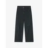 Lk Bennett Womens Bla-black Ami Wide-leg High-rise Cotton Petite Trousers In Bla-black