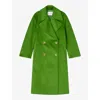 Lk Bennett Womens Gre-green Amor Double-breasted Wool Coat In Gre-green