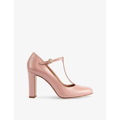 Lk Bennett Womens Annalise T-bar Patent-leather Court Shoes Pin-dus In Pin-dusk