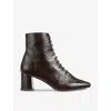 Lk Bennett Womens Bro-dark Chocolate Arabella Lace-up Leather Heeled Ankle Boots In Bro-dark Chocolate