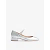 Lk Bennett Womens Met-silver Beatrix Low-block Leather Mary Jane Shoes In Met-silver