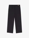 Lk Bennett Womens Bla-black Bibi High-rise Cropped Stretch-woven Trousers In Black