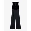 Lk Bennett Carine Sleeveless Wide-leg Jumpsuit In Bla-black