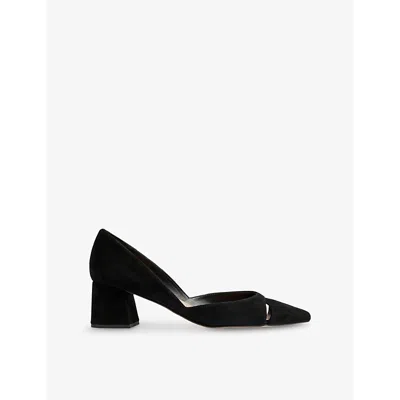 Lk Bennett Womens Cecile 55 Cut-out Suede Heeled Courts Bla-blac In Bla-black
