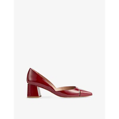 Lk Bennett Womens Cecile Patent-leather Heeled Courts Red-red