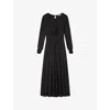 Lk Bennett Womens Bla-black Christie Round-neck Stretch-jersey Midi Dress In Bla-black
