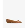Lk Bennett Ethel Pointed Toe Flat In Brown
