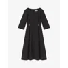 Lk Bennett Halina Pleated Midi Dress In Bla-black