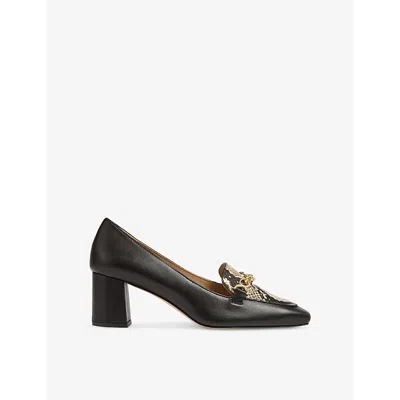 Lk Bennett Womens  Johanna Leather Heeled Courts In Mul-black/white