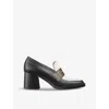 Lk Bennett Womens Mul-multi Joss Colour-block Heeled Leather Loafers In Mul-multi