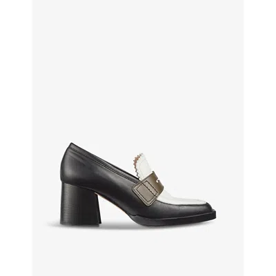 Lk Bennett Womens Mul-multi Joss Colour-block Heeled Leather Loafers