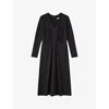 Lk Bennett Womens Bla-black Lacey V-neck Stretch-woven Midi Dress In Black