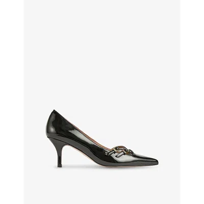Lk Bennett Womens Laila Pointed-toe Patent-leather Heels Bla-blac In Bla-black