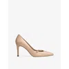Lk Bennett Womens Bei-trench Larna Strap-embellished Heeled Patent-leather Courts In Bei-trench