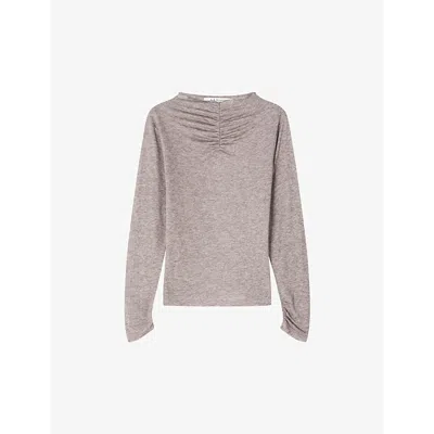 Lk Bennett Womens Gry-grey Laurie High-neck Jersey Top