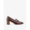 Lk Bennett Womens Bro-chocolate Luca Snaffle-embellished Heeled Patent-leather Pumps In Bro-chocolate
