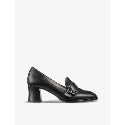 Lk Bennett Womens Bla-black Mara Buckle-embellished Patent-leather Heeled Pumps