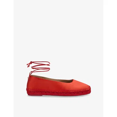 Lk Bennett Womens  Mia Ankle-tie Satin Espadrilles