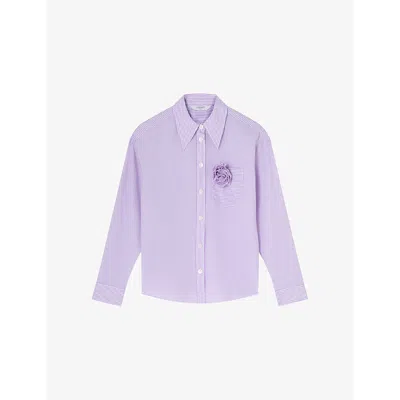 Lk Bennett Womens Mul-purple Pip Striped Cotton Shirt