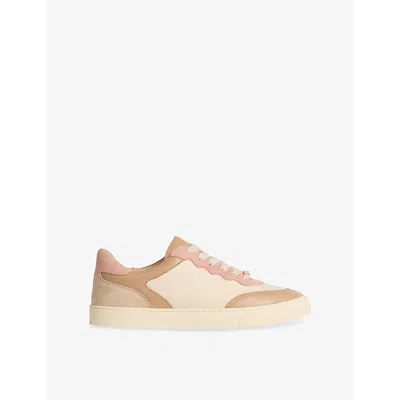 Lk Bennett Womens Mul-brown Runner Colour-block Low-top Leather Trainers