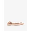 Lk Bennett Womens Bei-trench Trilly Bow-embellished Leather Ballerina Pumps In Bei-trench