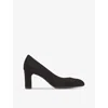Lk Bennett Womens Bla-black Winola Block-heel Suede Court Shoes In Bla-black