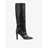 Lk Bennett Womens Bla-black Loretta Leather Knee-high Boots Eur 37 / 4 Uk In Black