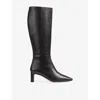 Lk Bennett Womens Bla-black Margarite Leather Heeled Knee-high Boots Eur 38/5 Uk In Black