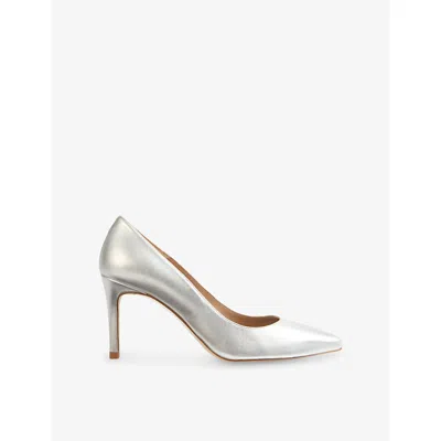 Lk Bennett Womens  Floret Leather Heeled Courts In Met-silver