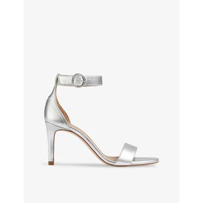 Lk Bennett Womens Met-silver Ivy Strappy Metallic-leather Sandals