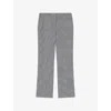 Lk Bennett Womens  Laurie Houndstooth-pattern Bootcut-leg Woven Trousers In Mul-black/cream
