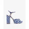Lk Bennett Womens  Rosa Fabric Platform Sandals In Mul-blue