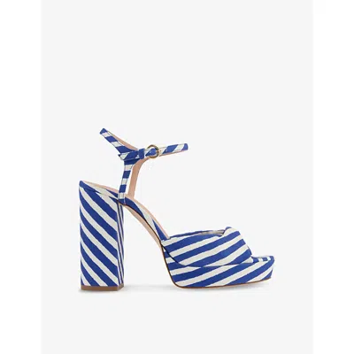 Lk Bennett Womens  Rosa Fabric Platform Sandals In Mul-blue