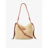 Lk Bennett Womens Mul-brown Issie Detachable-strap Raffia Cross-body Bag