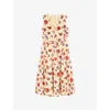 Lk Bennett Womens Mul-cream Gaia Floral-print Sleeveless Cotton Midi Dress In Mul-cream