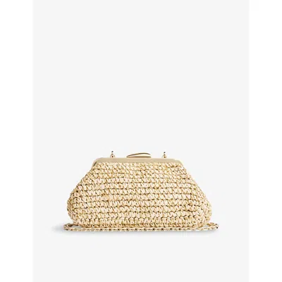 Lk Bennett Womens  Alexa Braided Paper Clutch Bag