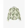 Lk Bennett Womens Sonya Floral-print Silk Blouse Mul-green In Mul-green