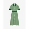 Lk Bennett Womens Valerie Stripe-print Woven Midi Dress Mul-green In Mul-green
