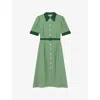Lk Bennett Womens Valerie Stripe-print Woven Midi Dress Mul-green In Mul-green