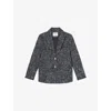 Lk Bennett Womens Finch Tweed-textured Cotton-blend Blazer Mul-indigo In Mul-indigo