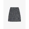 Lk Bennett Womens Suzie Tweed-textured Cotton-blend Mini Skirt Mul-indigo In Mul-indigo